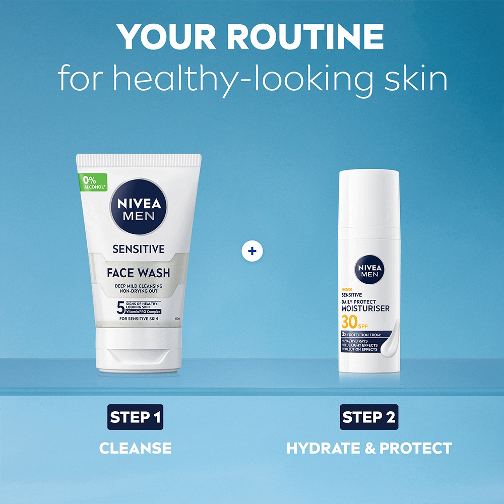 NIVEA Men Sensitive Daily Protect Moisturiser SPF 30