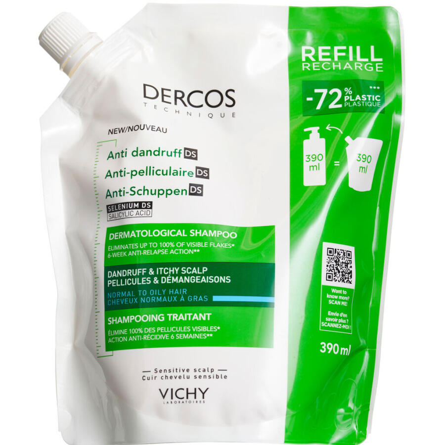 Vichy Dercos Anti-Dandruff Shampoo Oily/Normal Hair Refill