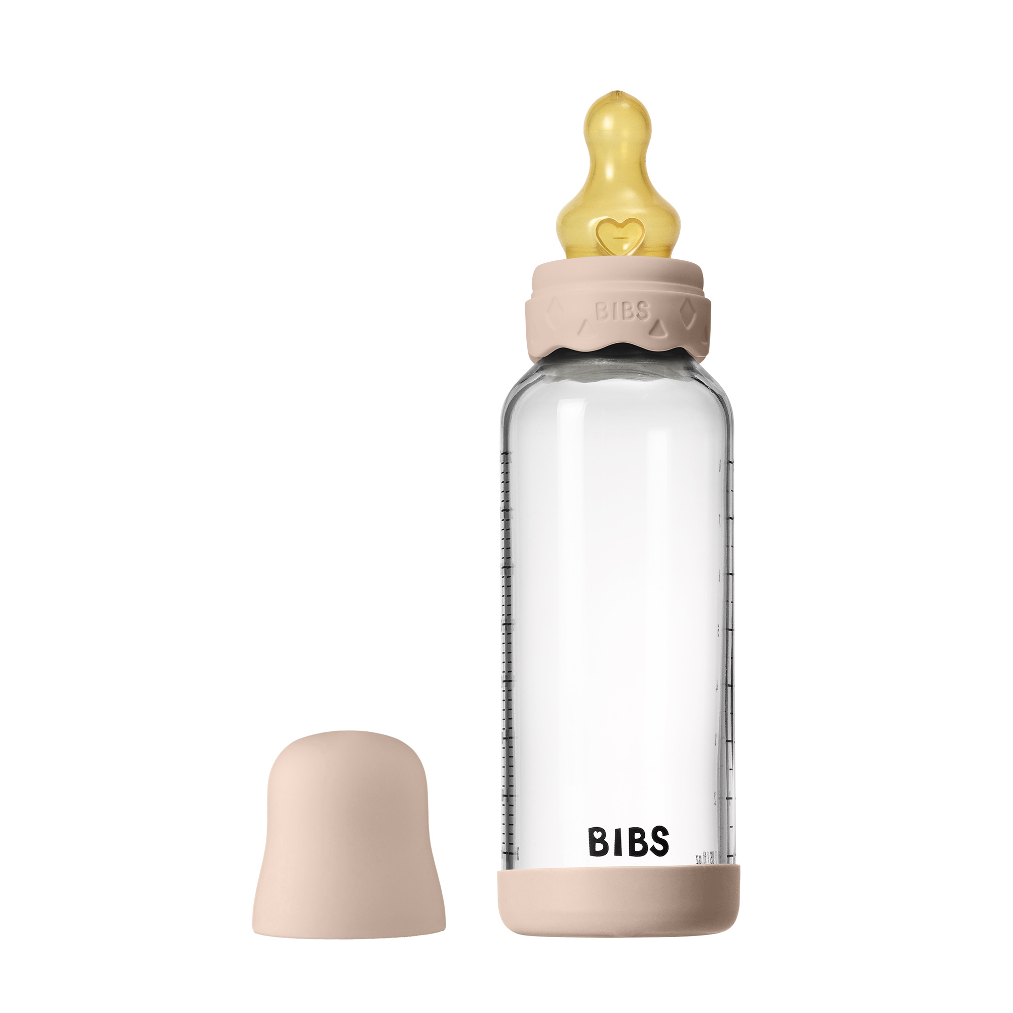 BIBS Baby Glass Boheme Bottle Naturgummi Medium Flow Blush