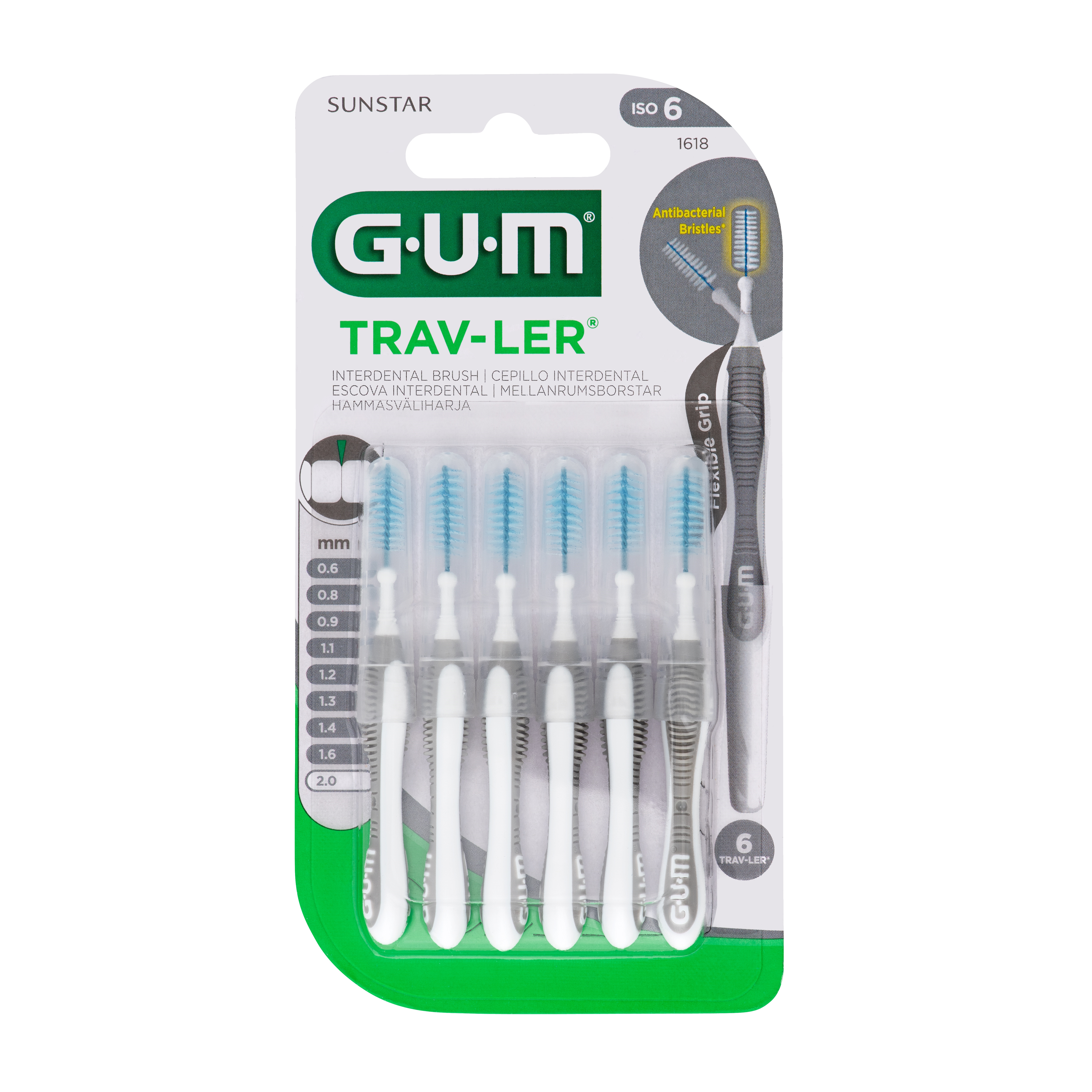Gum Travler Mellemrumsbørste Nr. 1618 2,0 mm