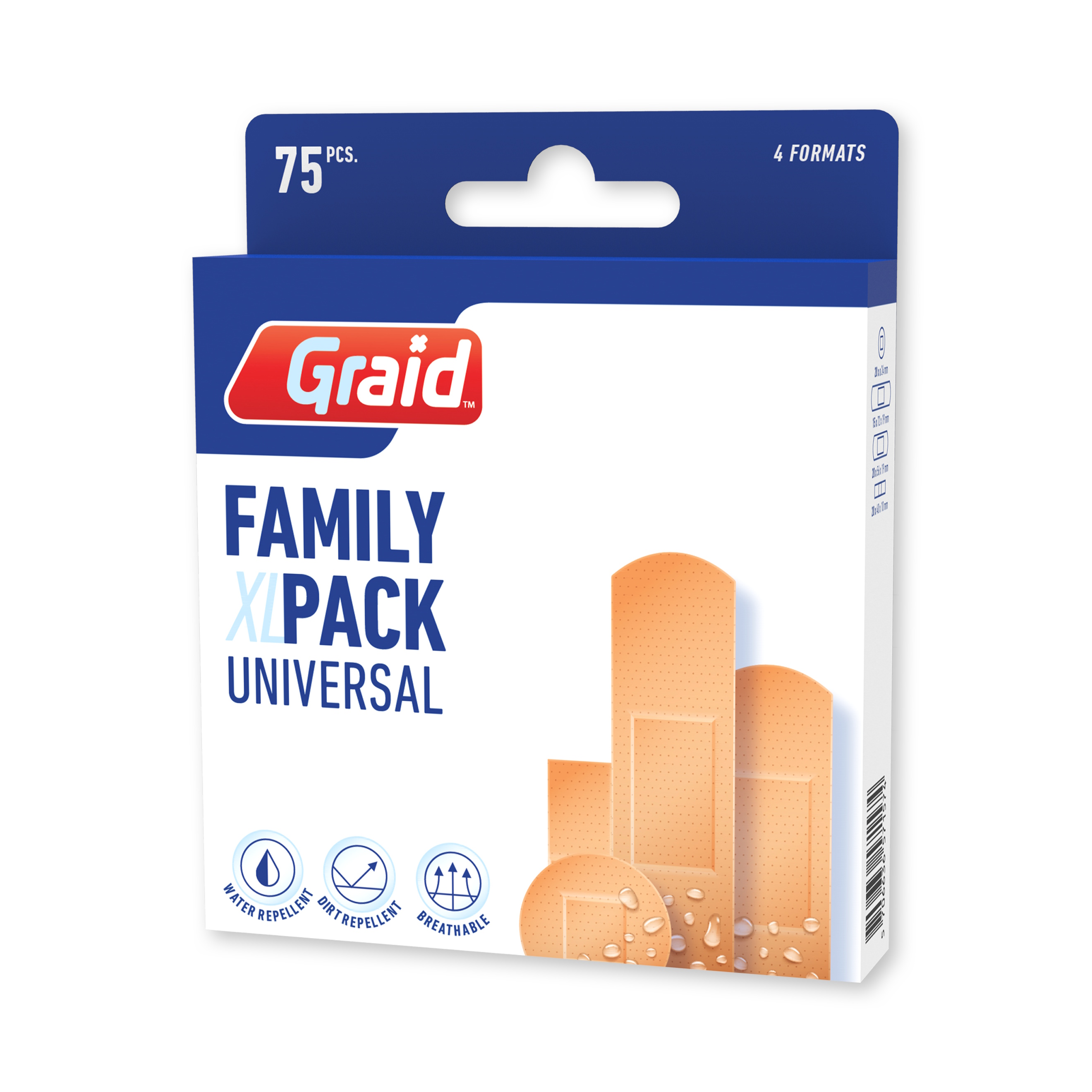 Graid Vandafvisende Plastre Familiepakning