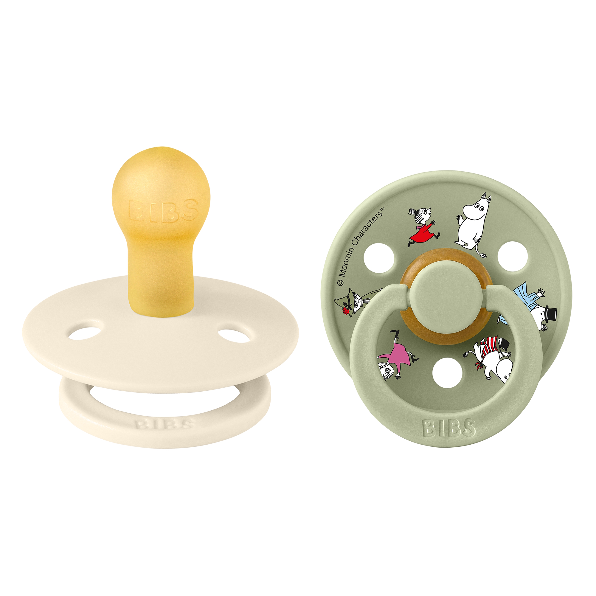 Bibs x Moomin Pacifier Colour 2 pack Friends Latex Size 1 Ivory mix