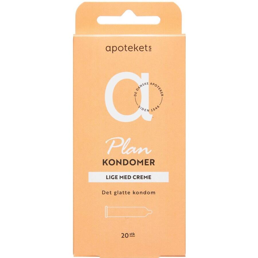 Apotekets PLAN Kondom Orange, Lige m/Creme