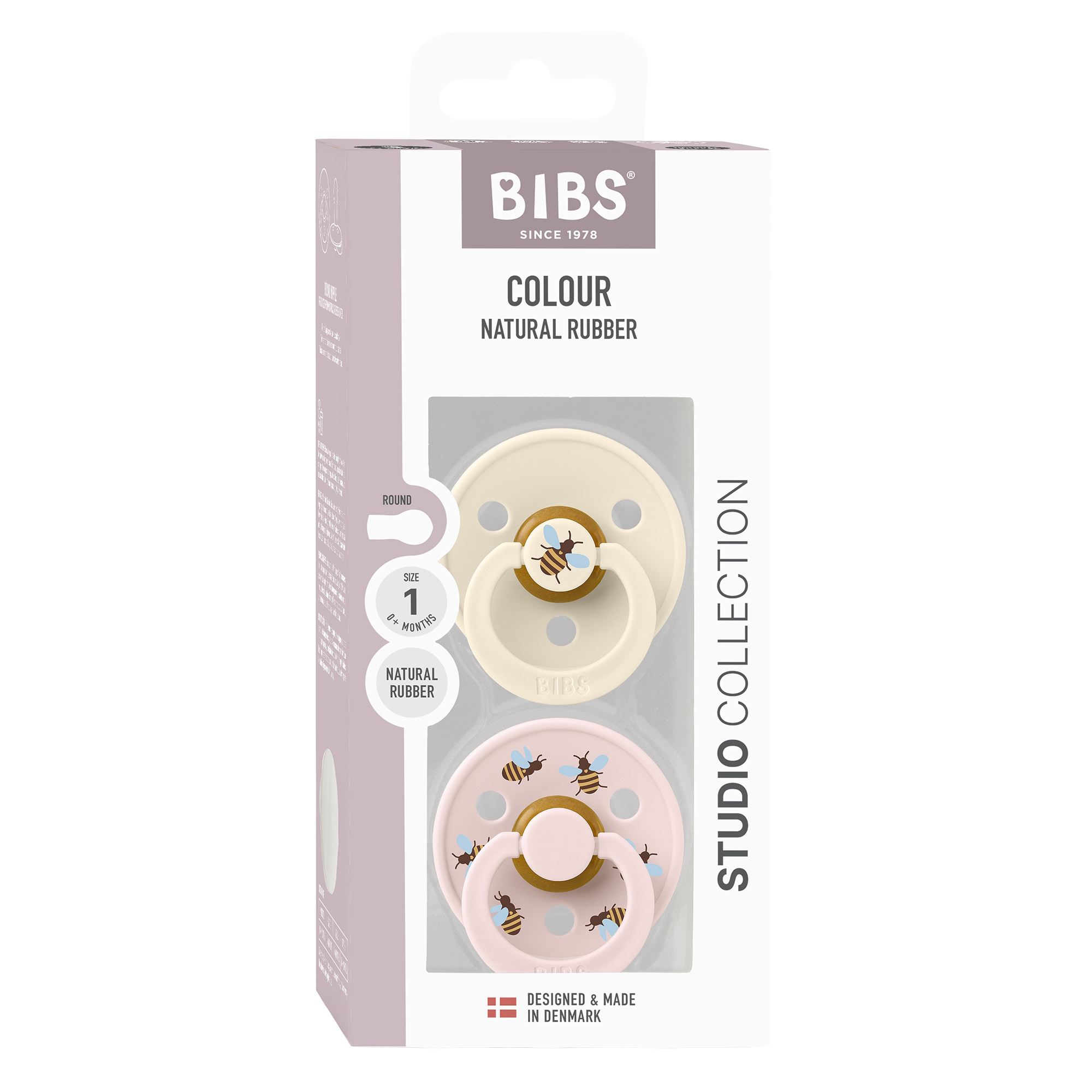 BIBS Pacifier Studio Colour 2-pak Bumblebee Ivory Mix Size 1