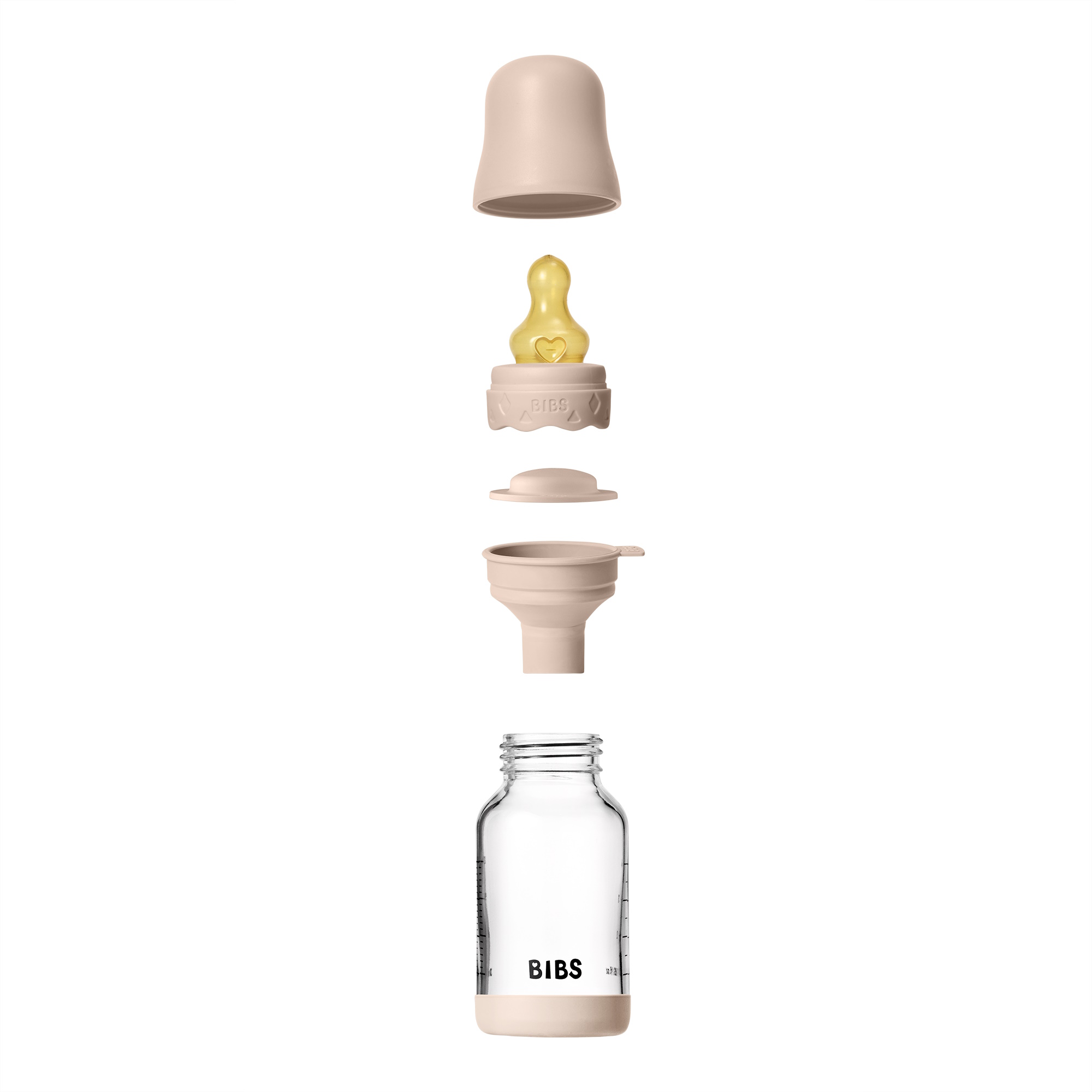 BIBS Baby Glass Boheme Bottle Naturgummi Slow Flow Blush