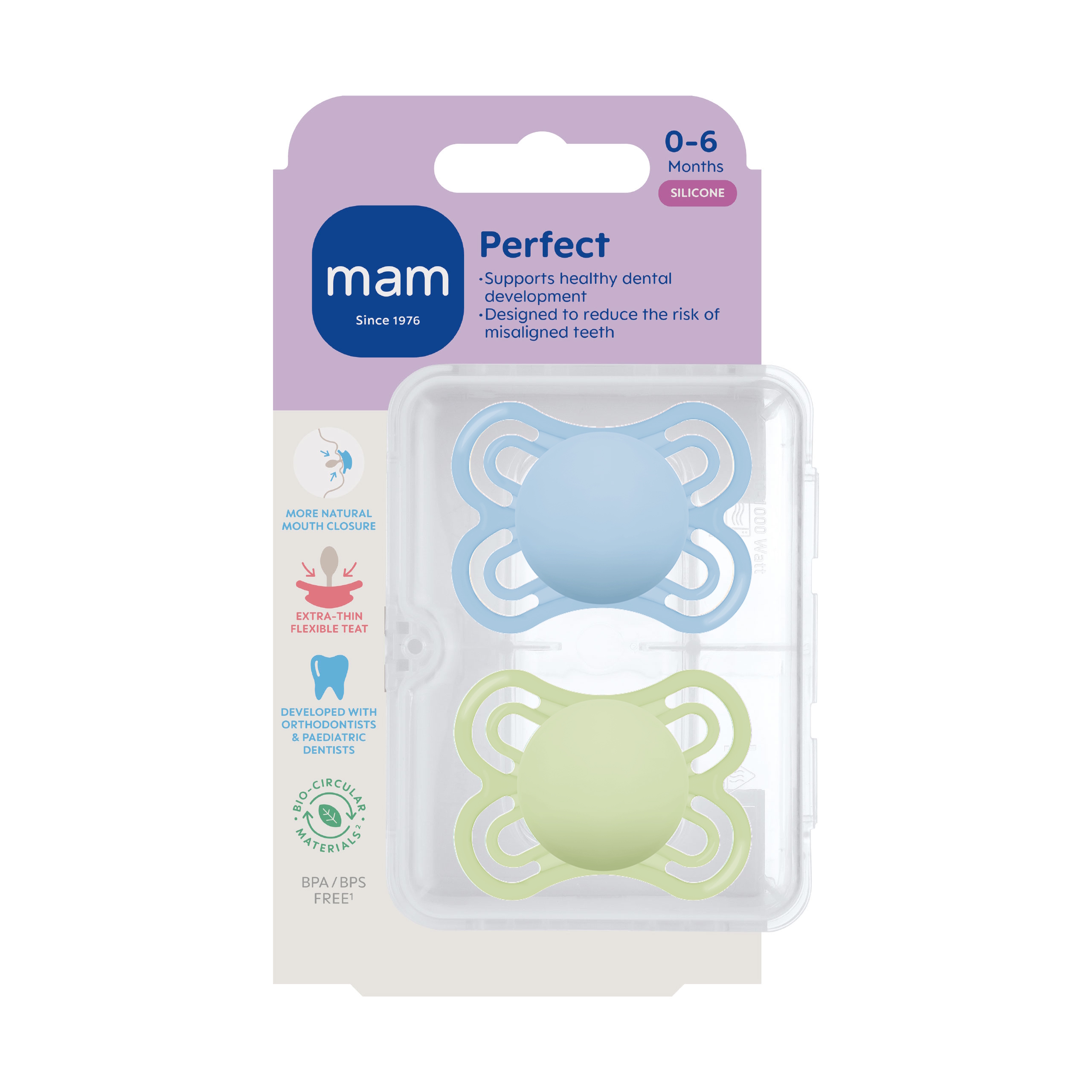 MAM Perfect Silk 0-6m 2p Box V Blue