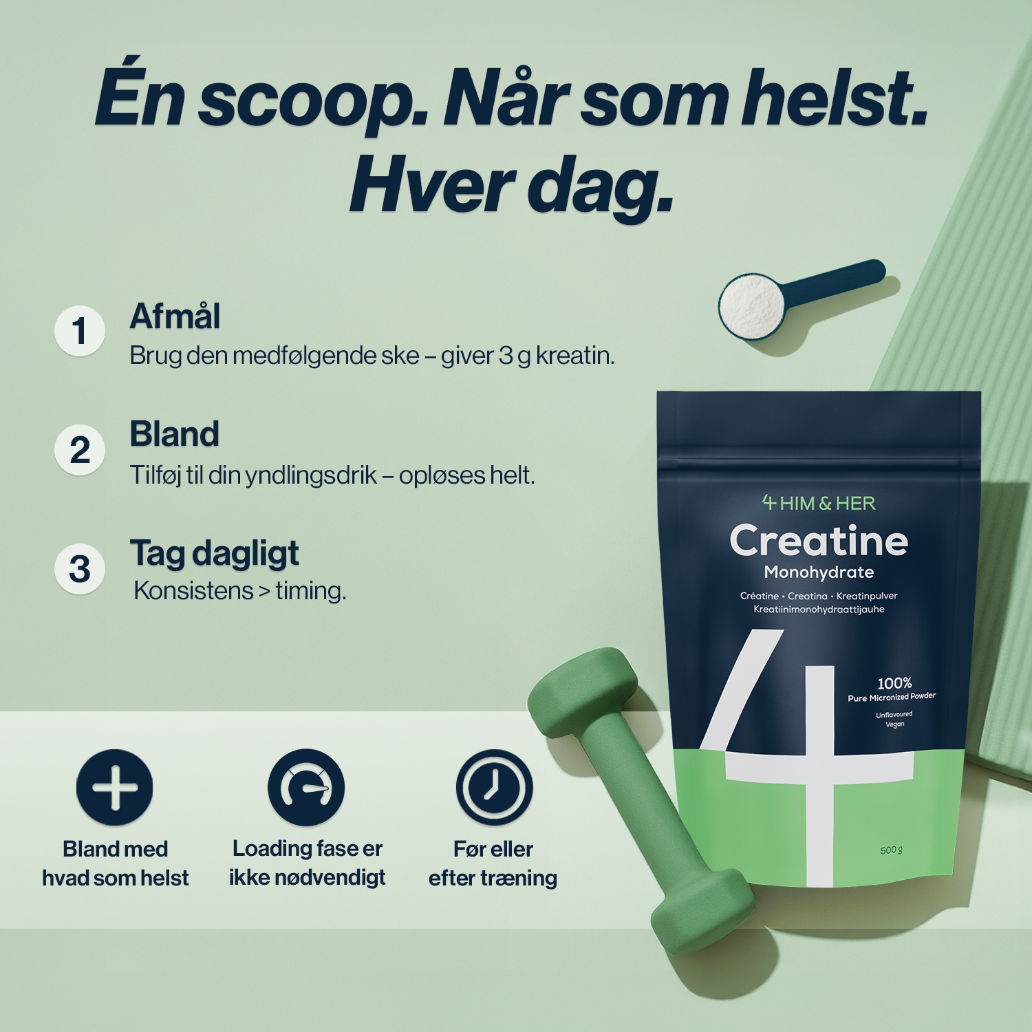 4 HIM & HER Creatine - Kreatin Pulver 500 g
