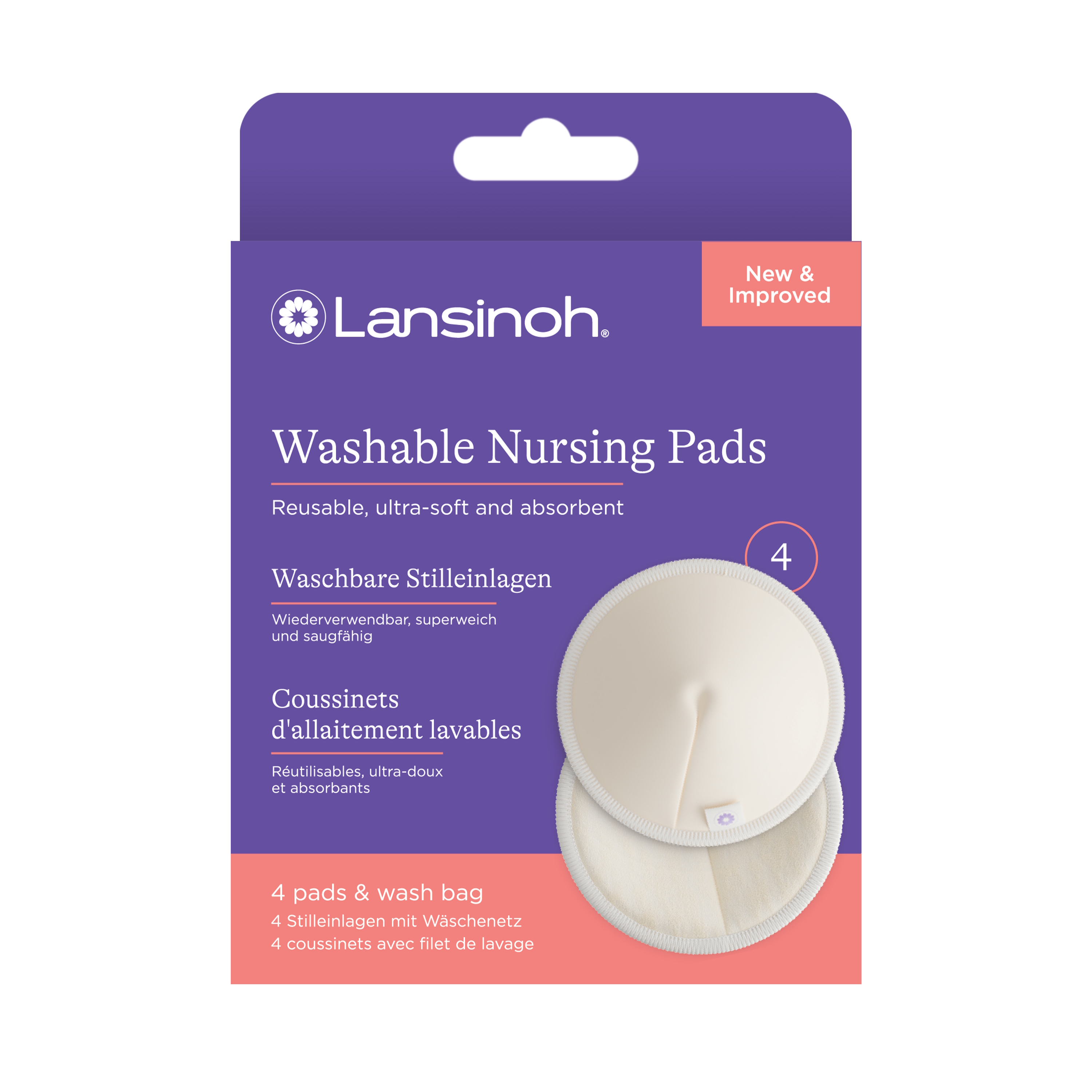 Lansinoh Washable Nursing Pads - white
