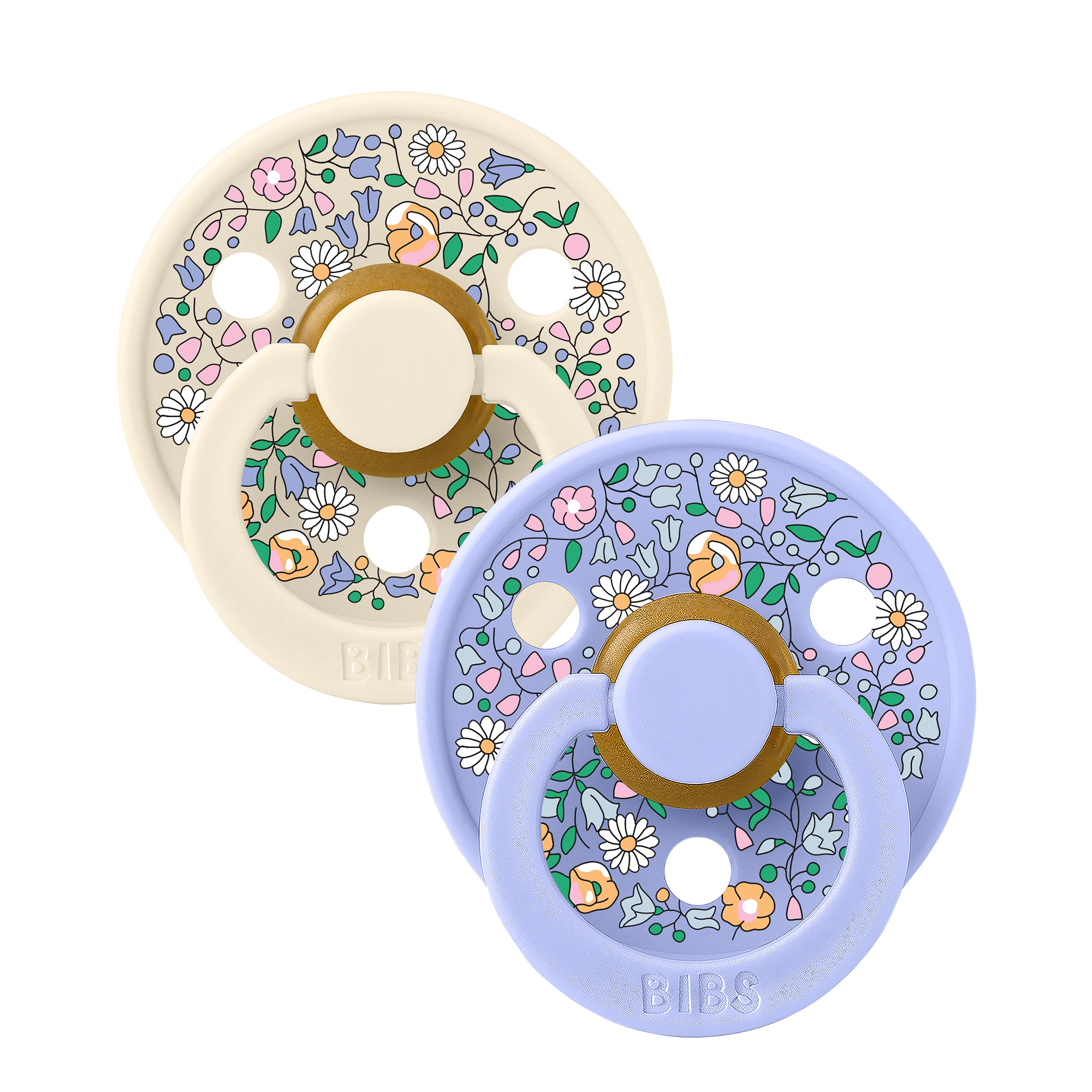 BIBS x Liberty Pacifier Colour 2 PACK Chloe Meadow Latex Size 1 Ivory Mix