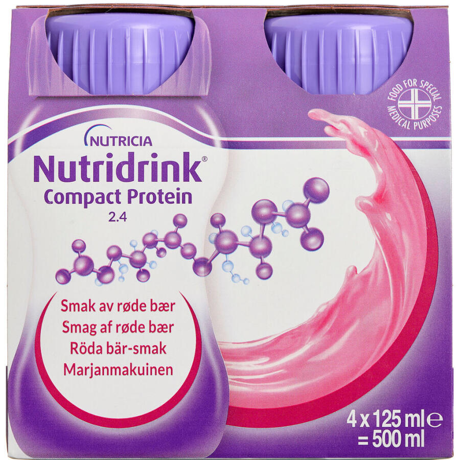 Nutridrink Compact Protein Smag af Røde Bær
