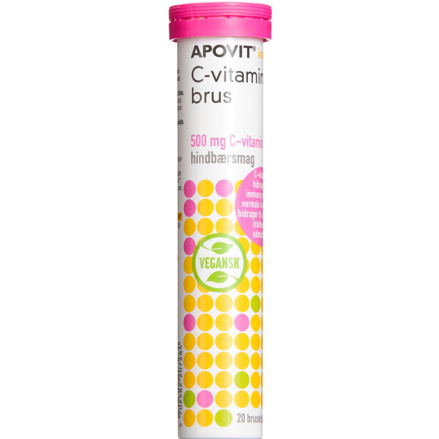 Apovit C-vitamin Stærk Brus - Hindbærsmag