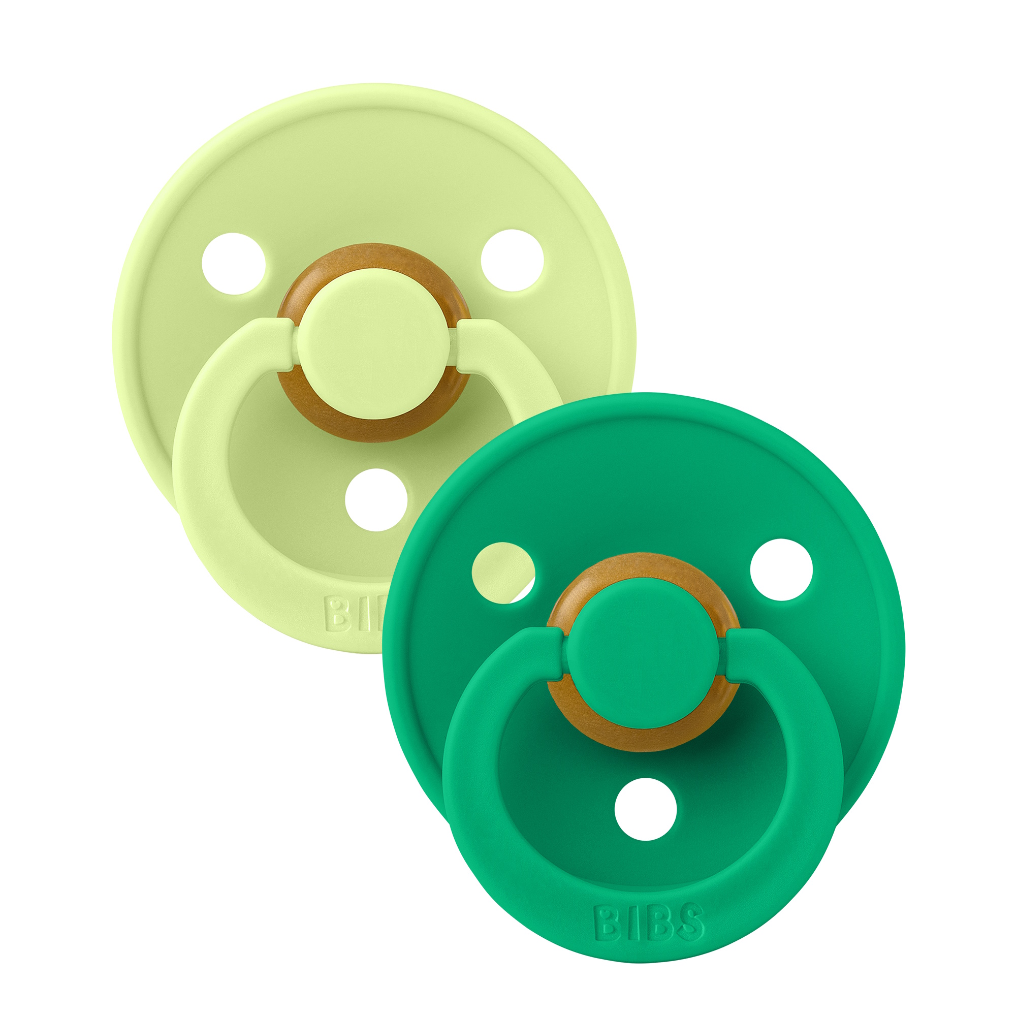 BIBS Pacifier Colour 2 pack Latex Size 2 Matcha/Cactus