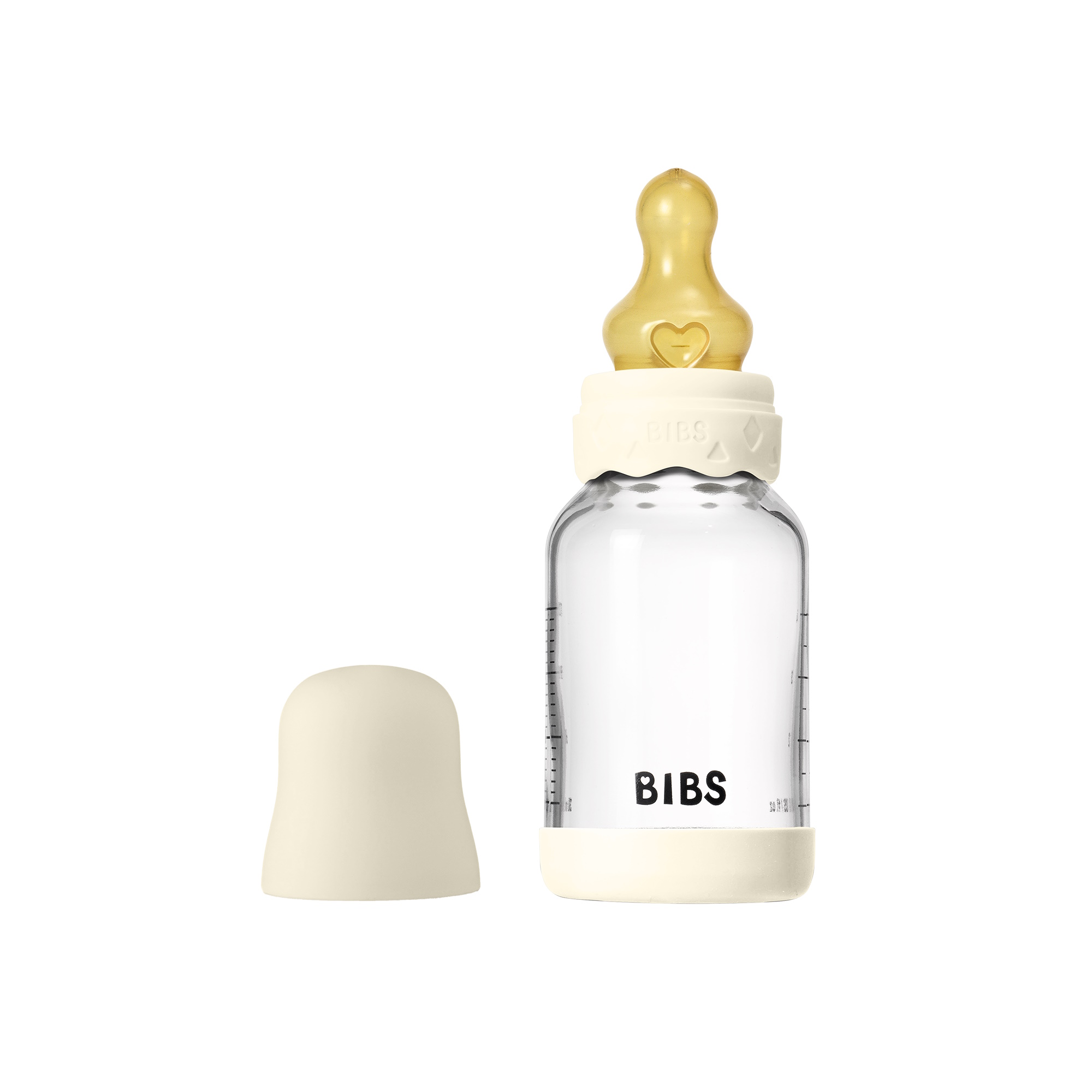 BIBS Baby Glass Boheme Bottle Naturgummi Slow Flow Ivory