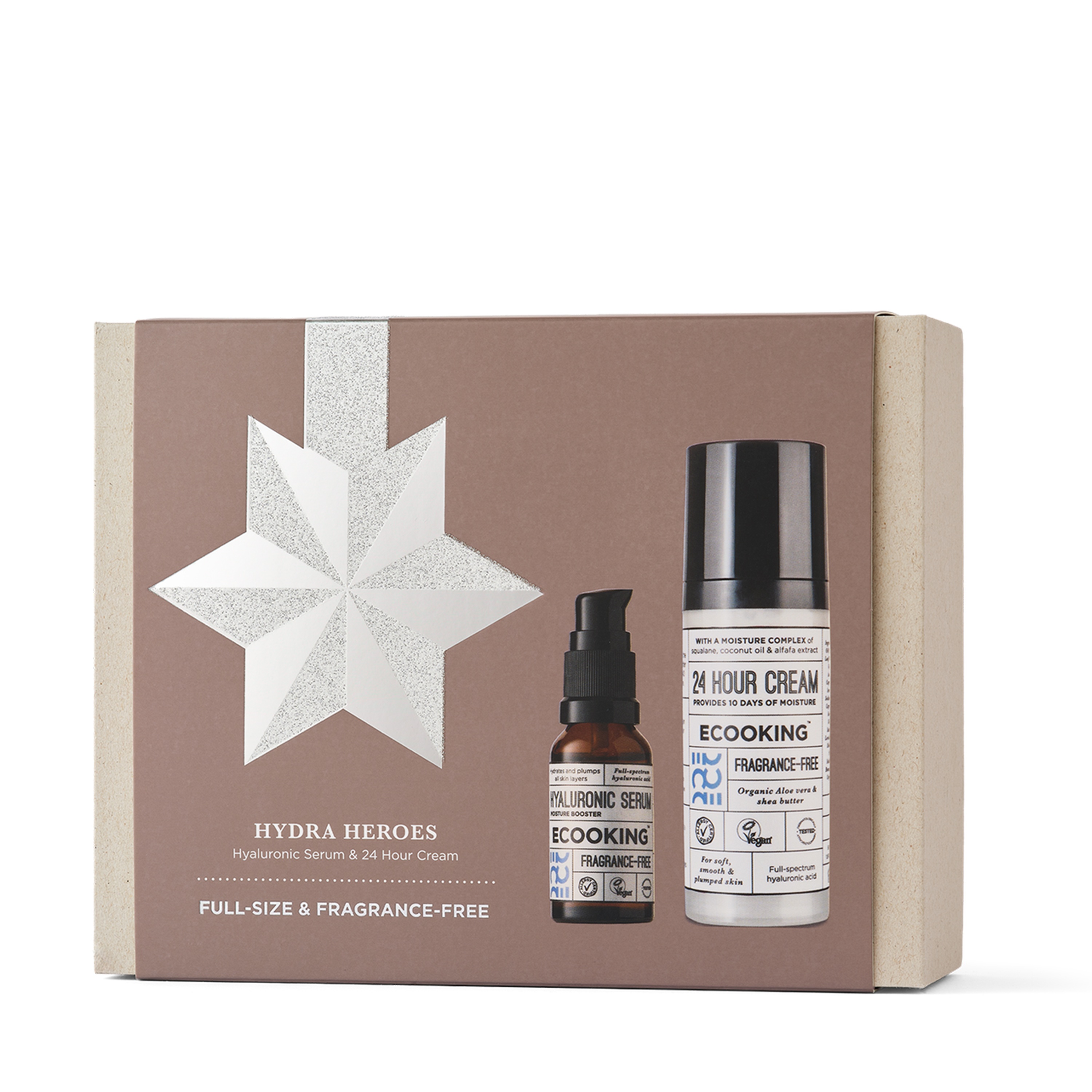 ECOOKING Hydra Heroes 24H Cream & Hyaluronic Serum Fragrance-Free gaveæske