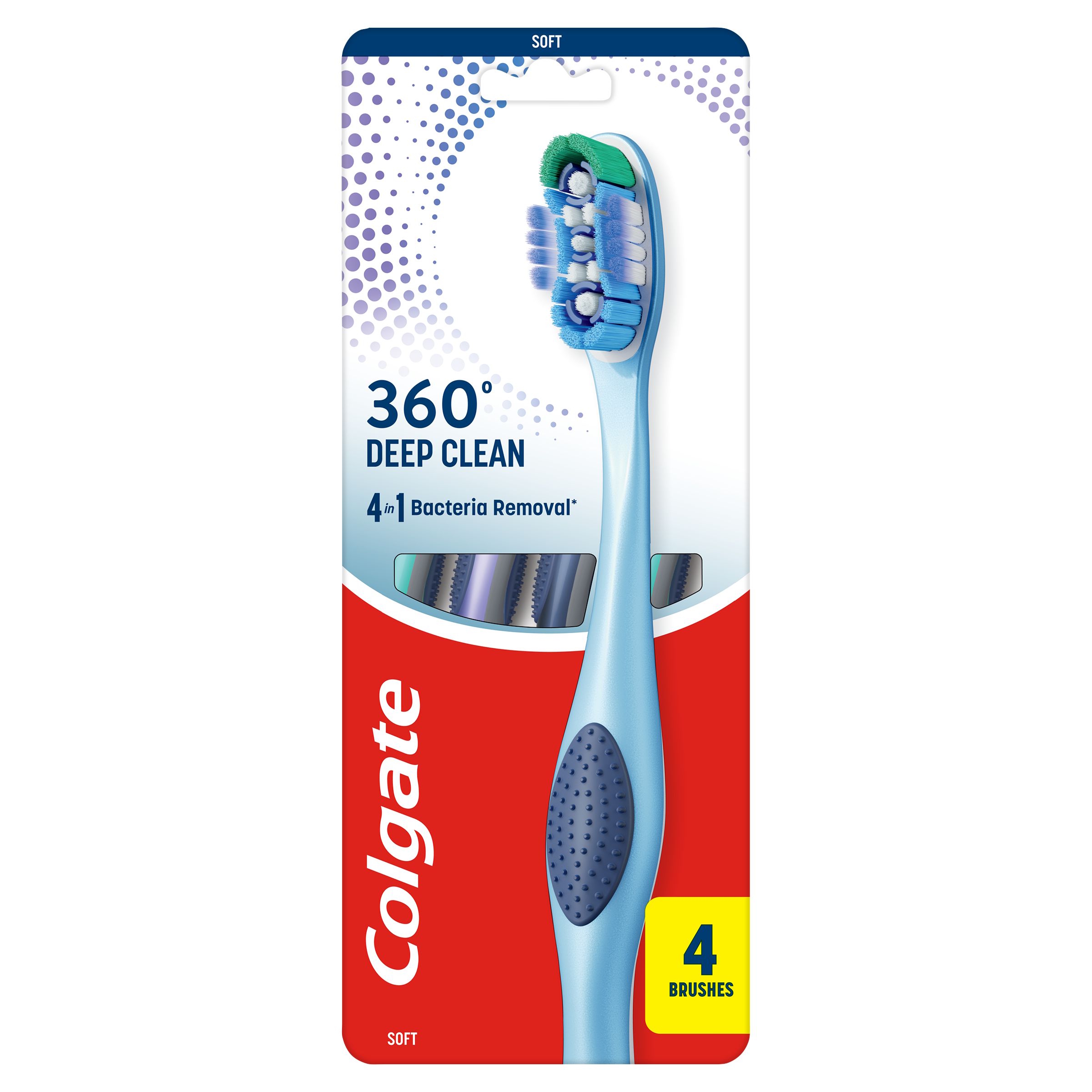Colgate 360 Deep Clean Tandbørste soft 4-pak
