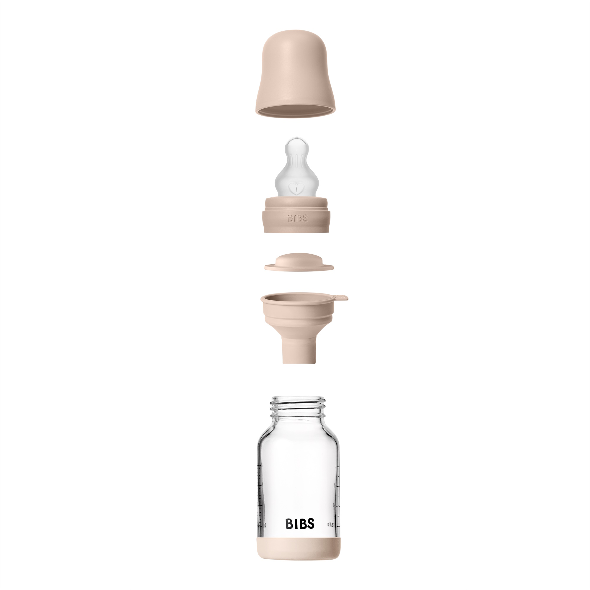 BIBS Baby Glass Bottle Silikone Slow Flow Blush