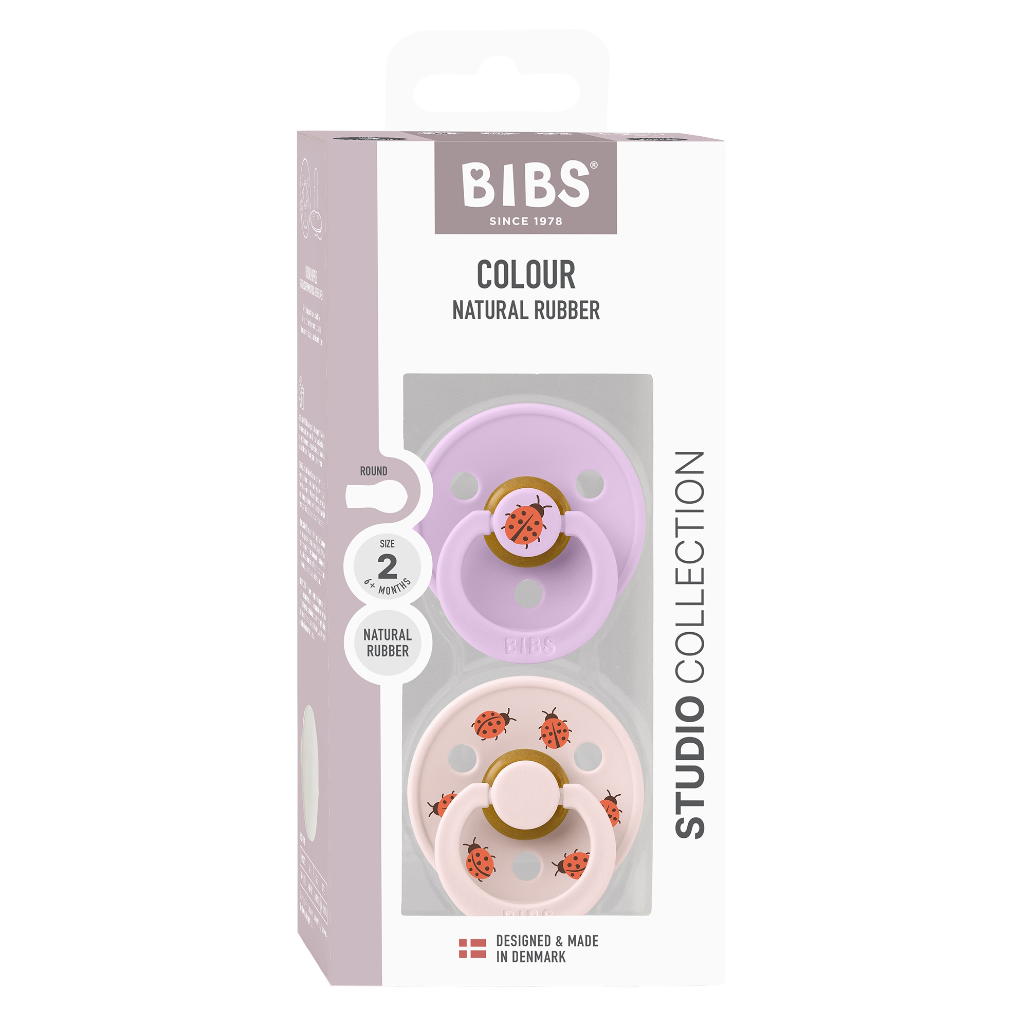 BIBS Pacifier Studio Colour 2-pak Ladybug Violet Mix Size 2