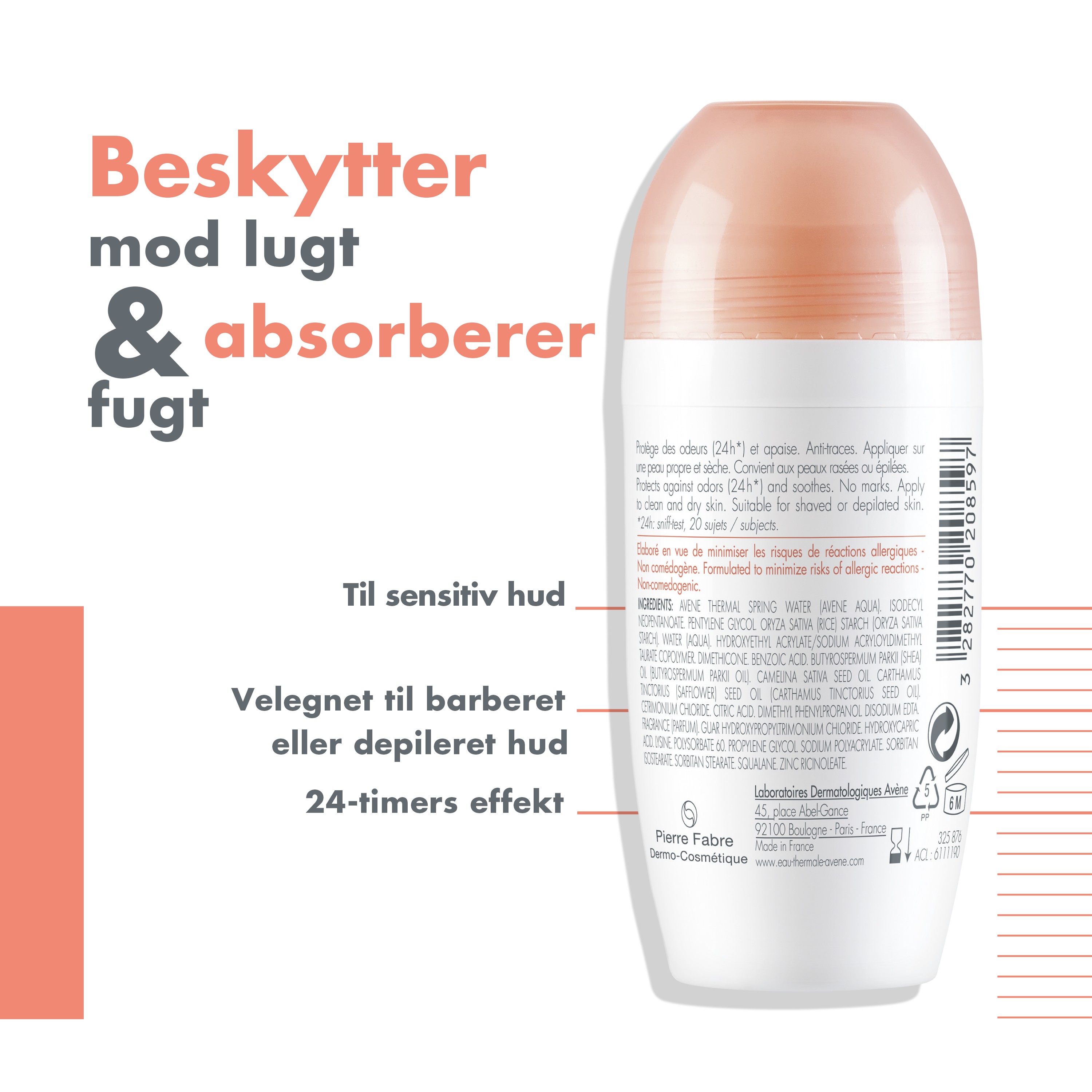 Avène Body 24H Deodorant Roll-On