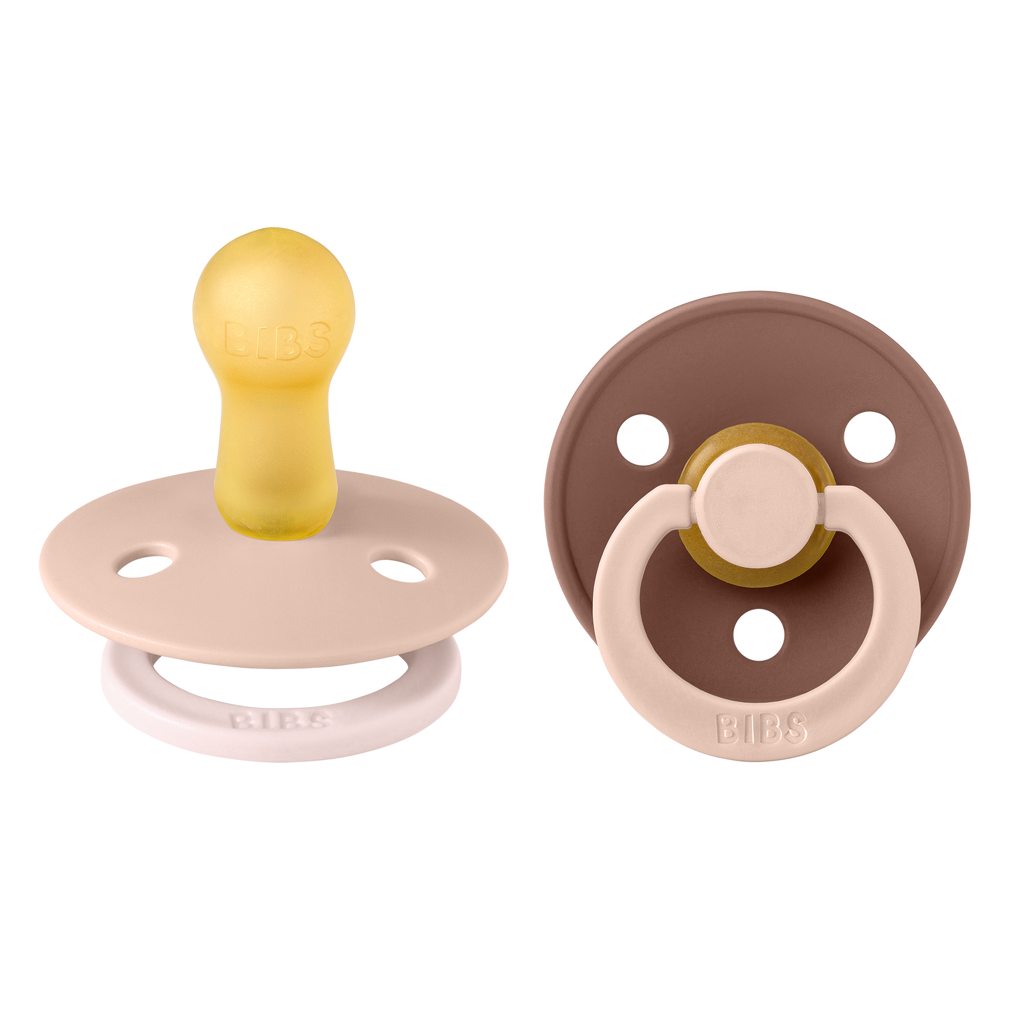 BIBS Pacifier Studio Colour 2 PACK Fusion Latex Size 2 Blush Woodchuck mix