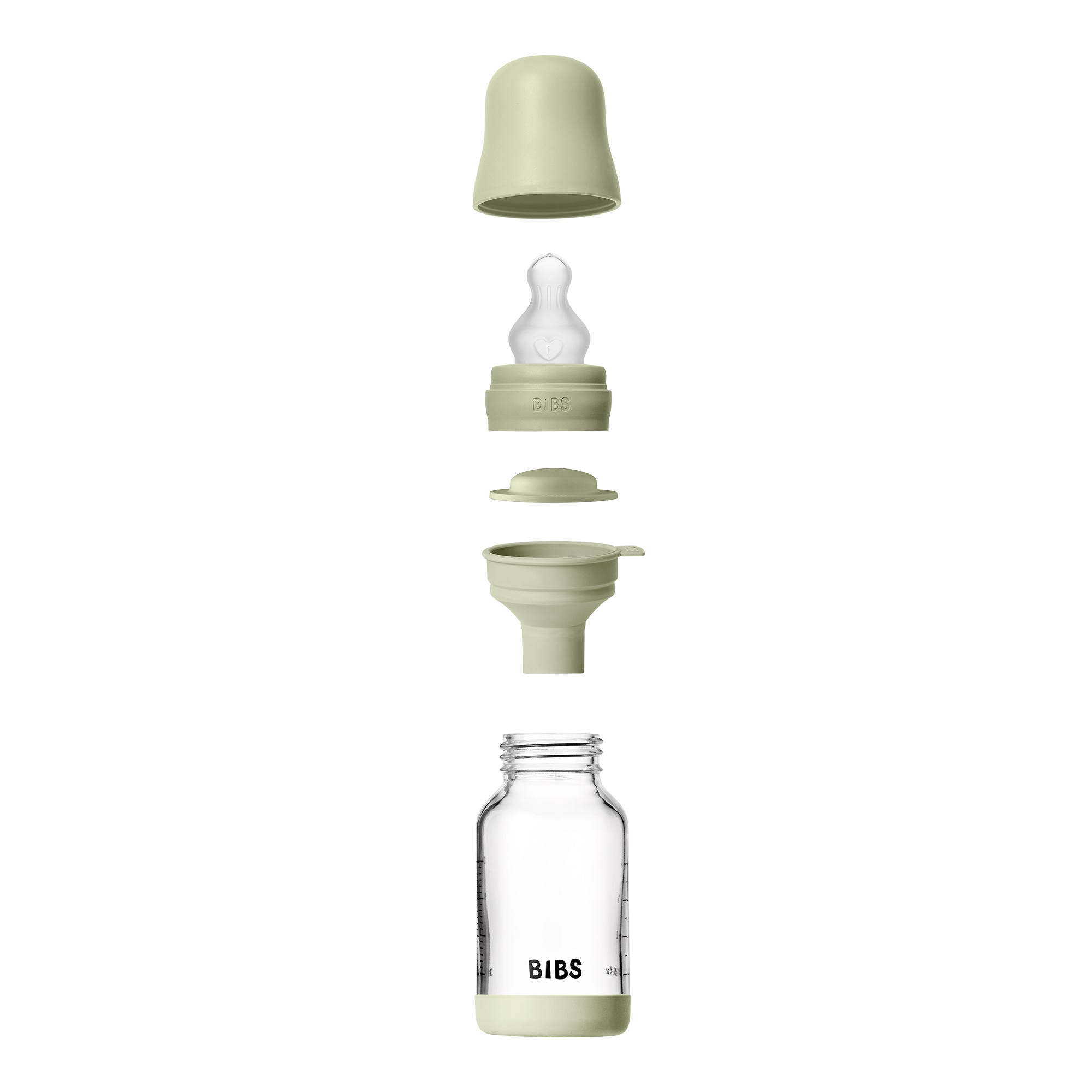 BIBS Baby Glass Bottle Silikone Slow Flow Sage