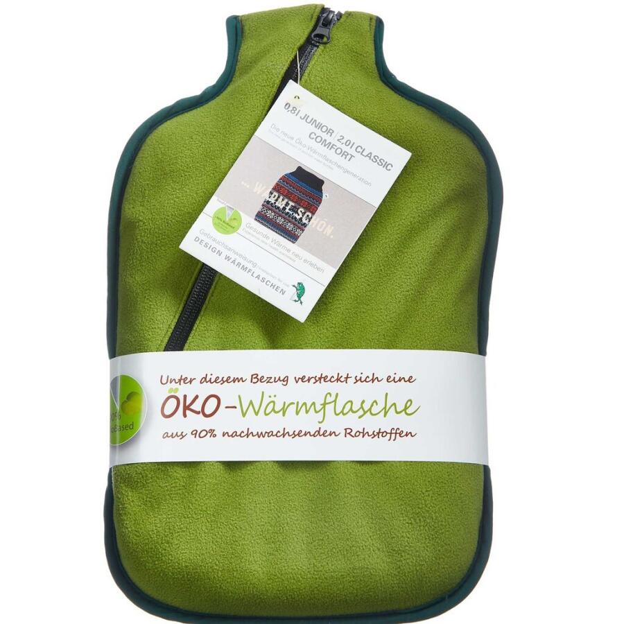 Sipacare øko-varmedunk med softshell betræk og lynlås grøn, 2L