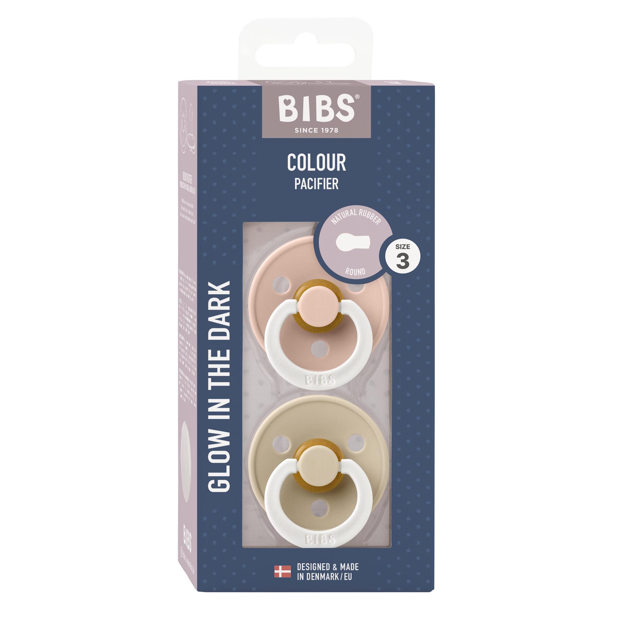 BIBS Colour 2-pak Blush Nat/Vanilla Nat Size 3