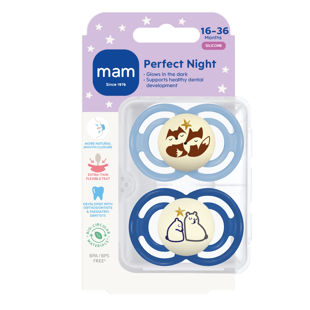 MAM Perfect Night Silk 16-36m 2p Box V Blue