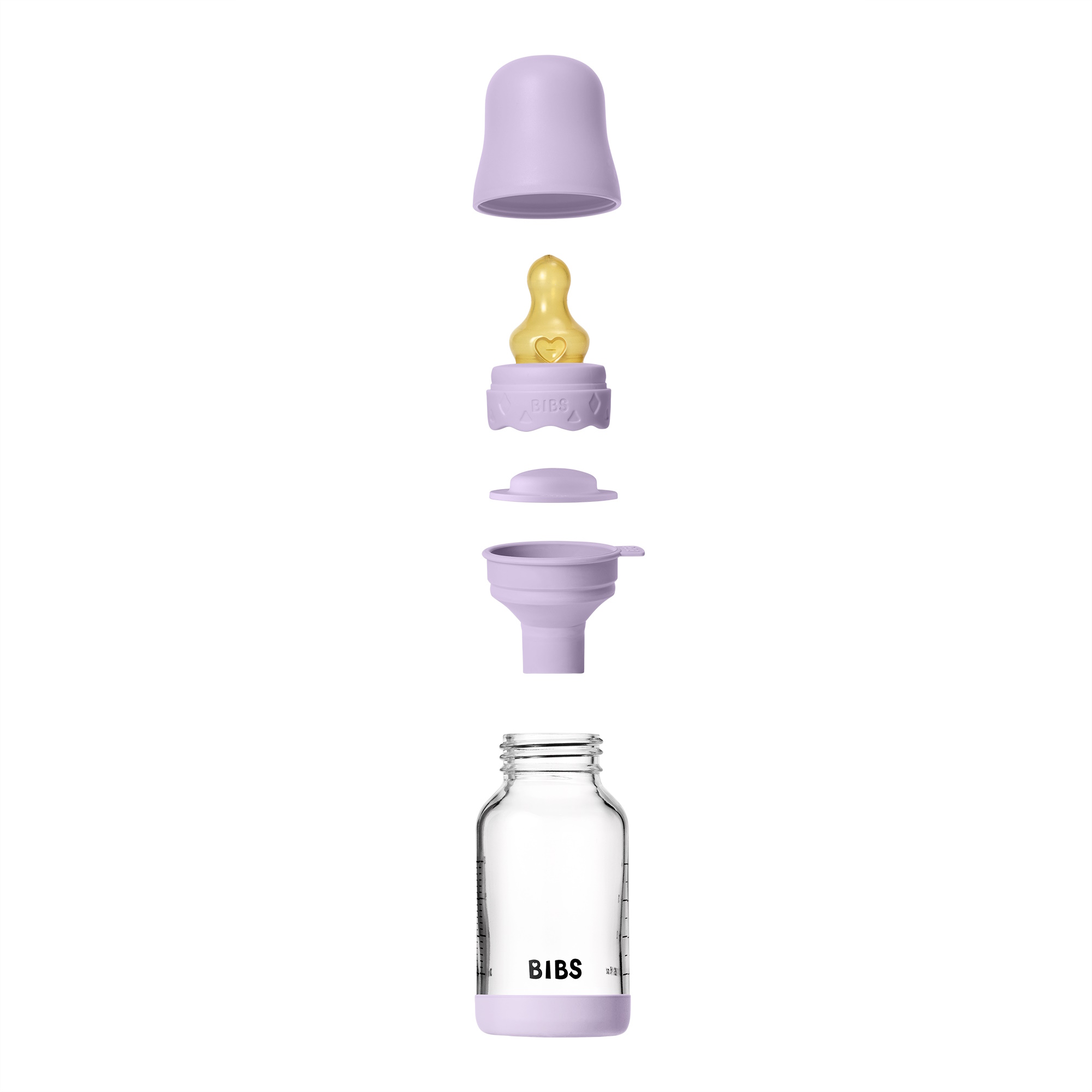 BIBS Baby Glass Boheme Bottle Naturgummi Slow Flow Violet Sky