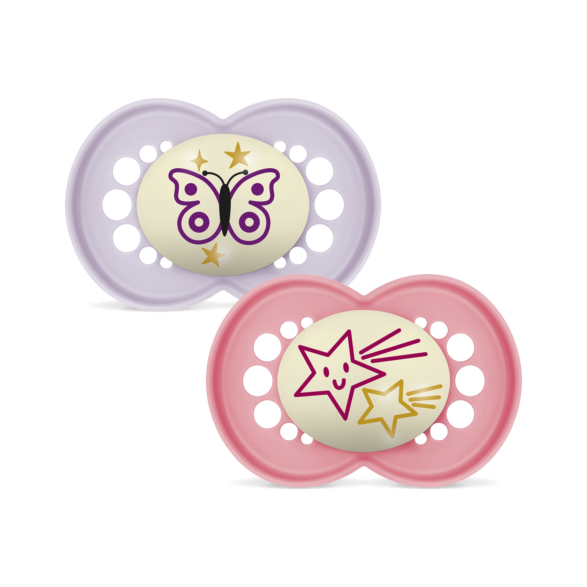 MAM Original Night Silk 6-16m 2p Box V Pink