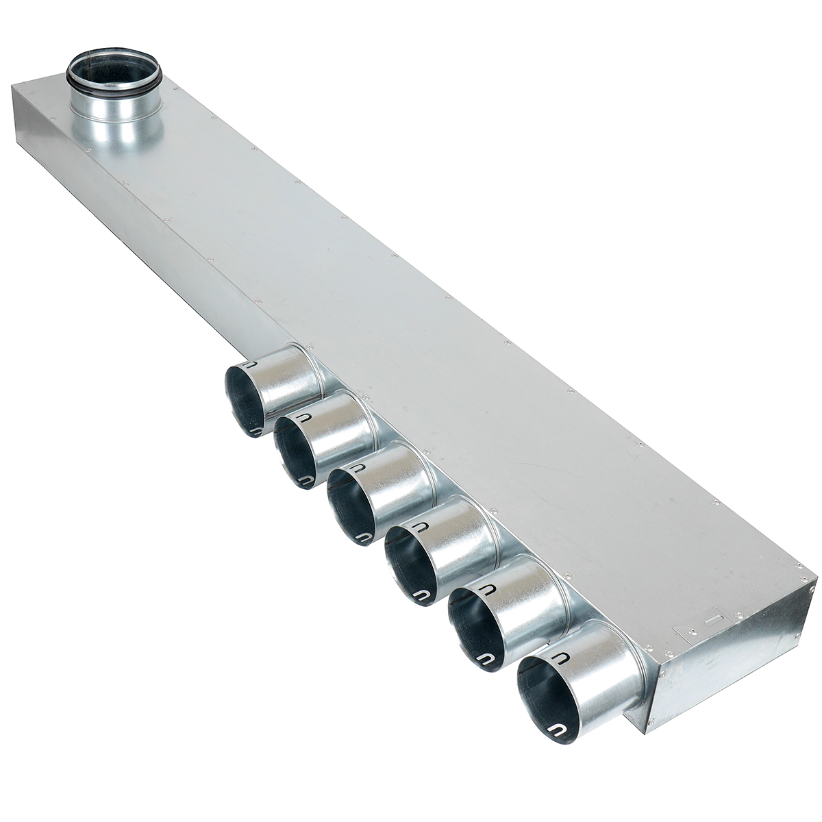 TriaAir Fordelerboks - ø125 nippel, 6 muffer - ø75 (venstre)