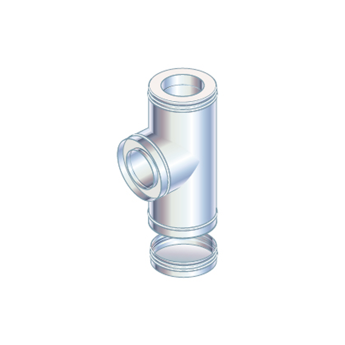 Metalbestos T-stykke 90 grader