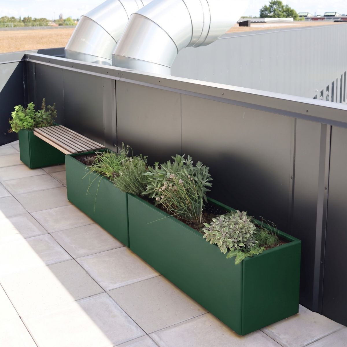 Grøn plantekasse 40x120 