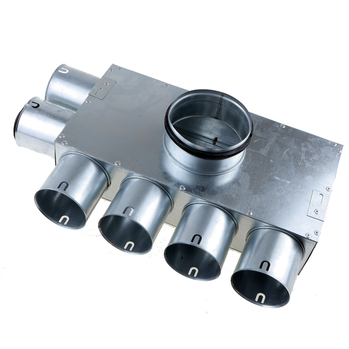 TriaAir fordelerboks, ø 160 nippel, 6 muffer ø75 (4x2)