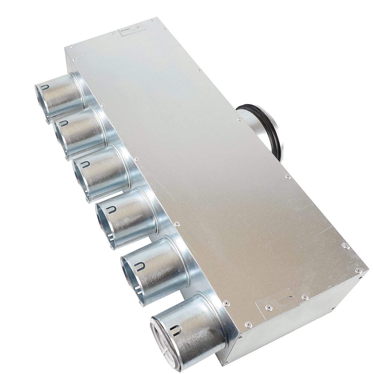 TriaAir fordelerboks, ø 125 nippel (på siden), 6 muffer ø75