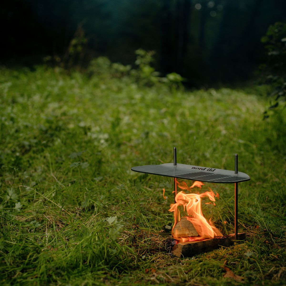 Bålrist miljøbillede med ild 