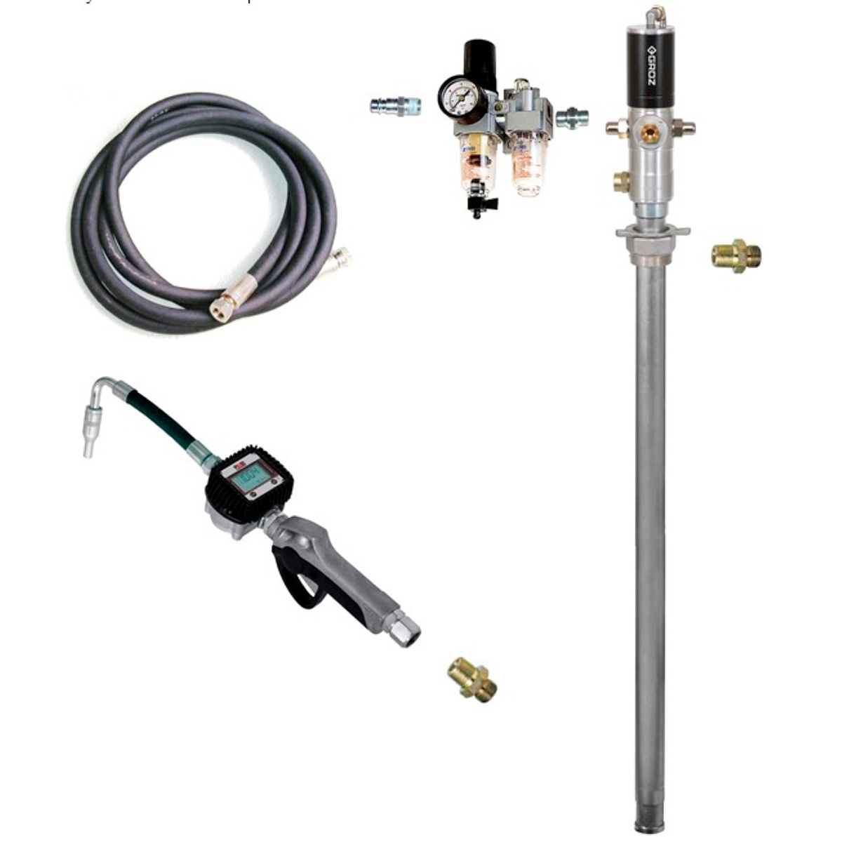 Oliepumpesæt med GROZ trykluftoliepumpe