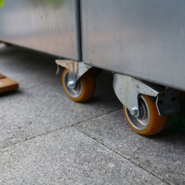 HjulsæRobuste hjul til plantekassert til Land Modern, gul