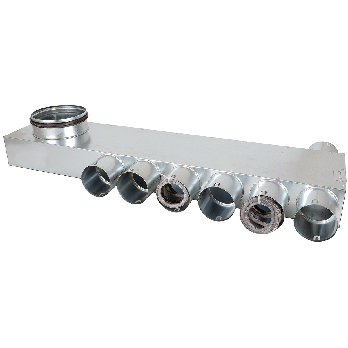 Fordelerboks, ø160 nippel (venstre), 7 muffer (6x1) - ø75