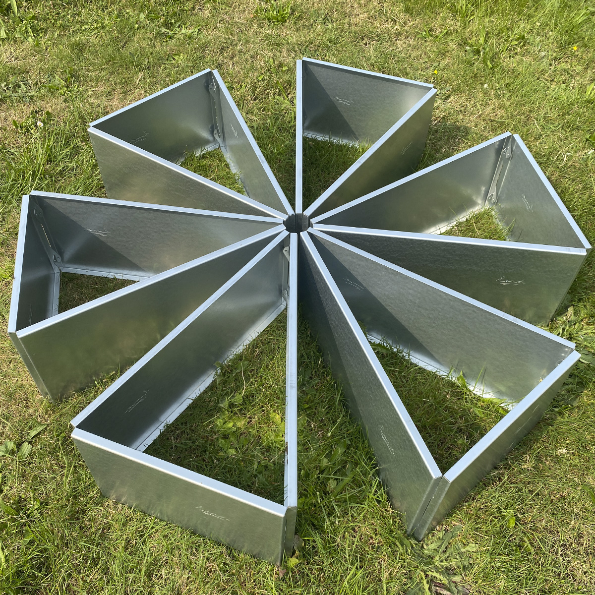 Odlingslådor galvaniseret samla set