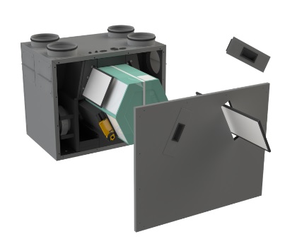 Ventilationsanlæg VENTI 500 model med alternativ nippel placering