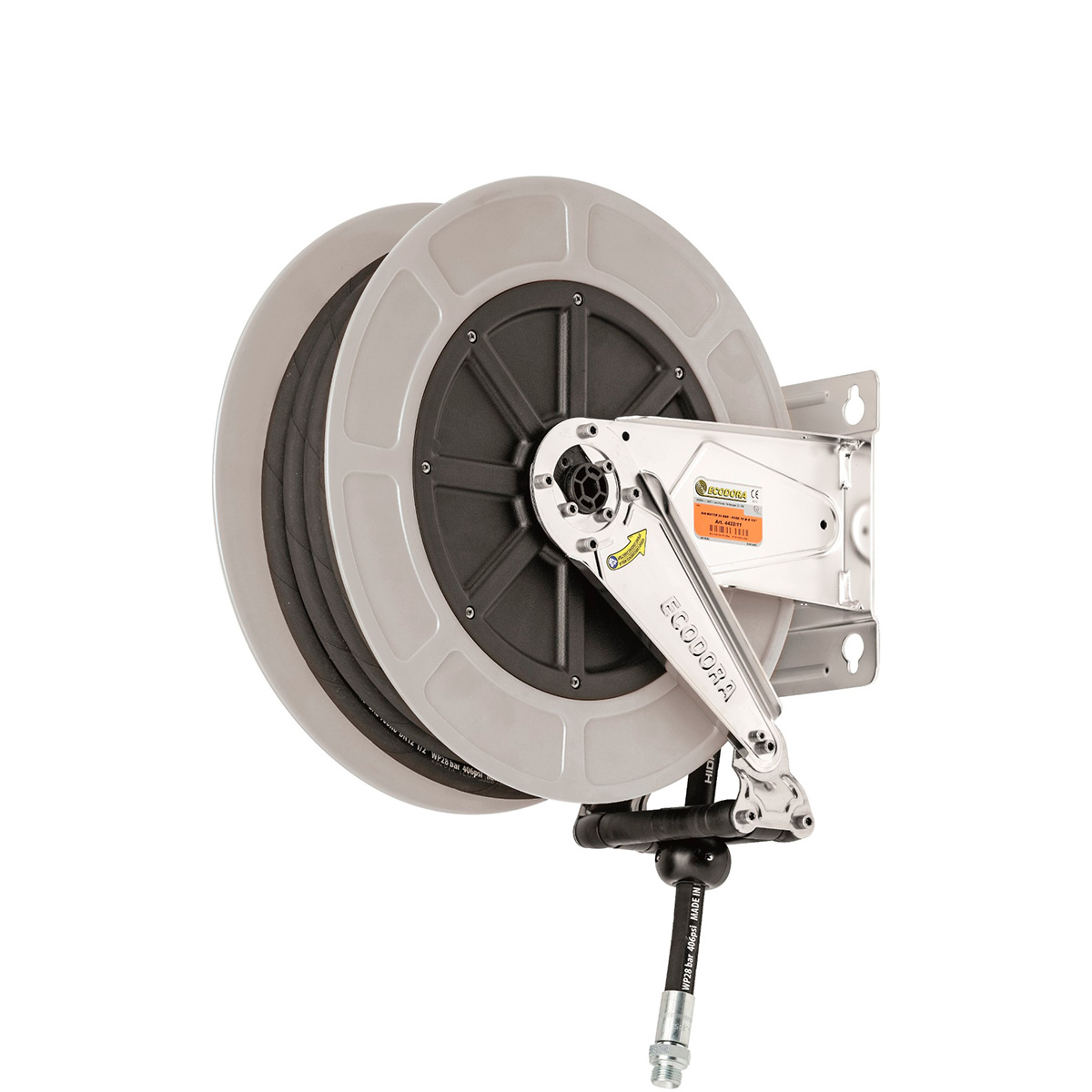 Rustfri slangerulle til højtryksrenser