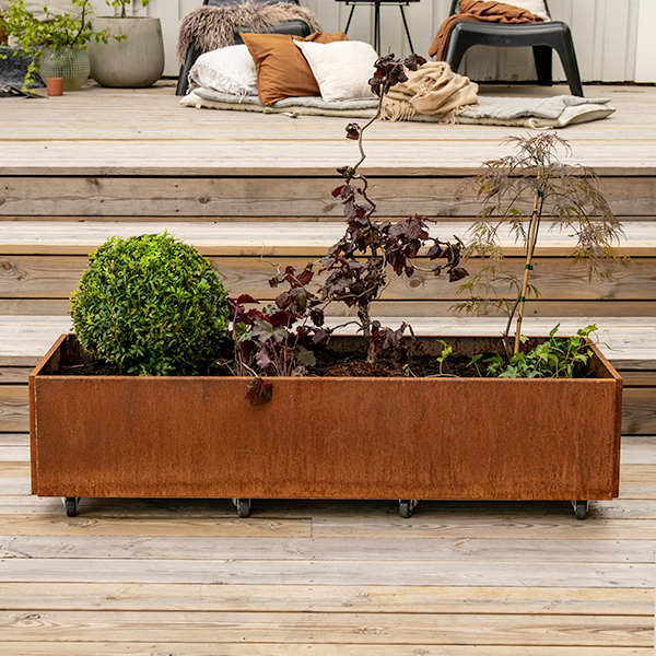 Planteringskärl med botten, rost - Design Land Classic
