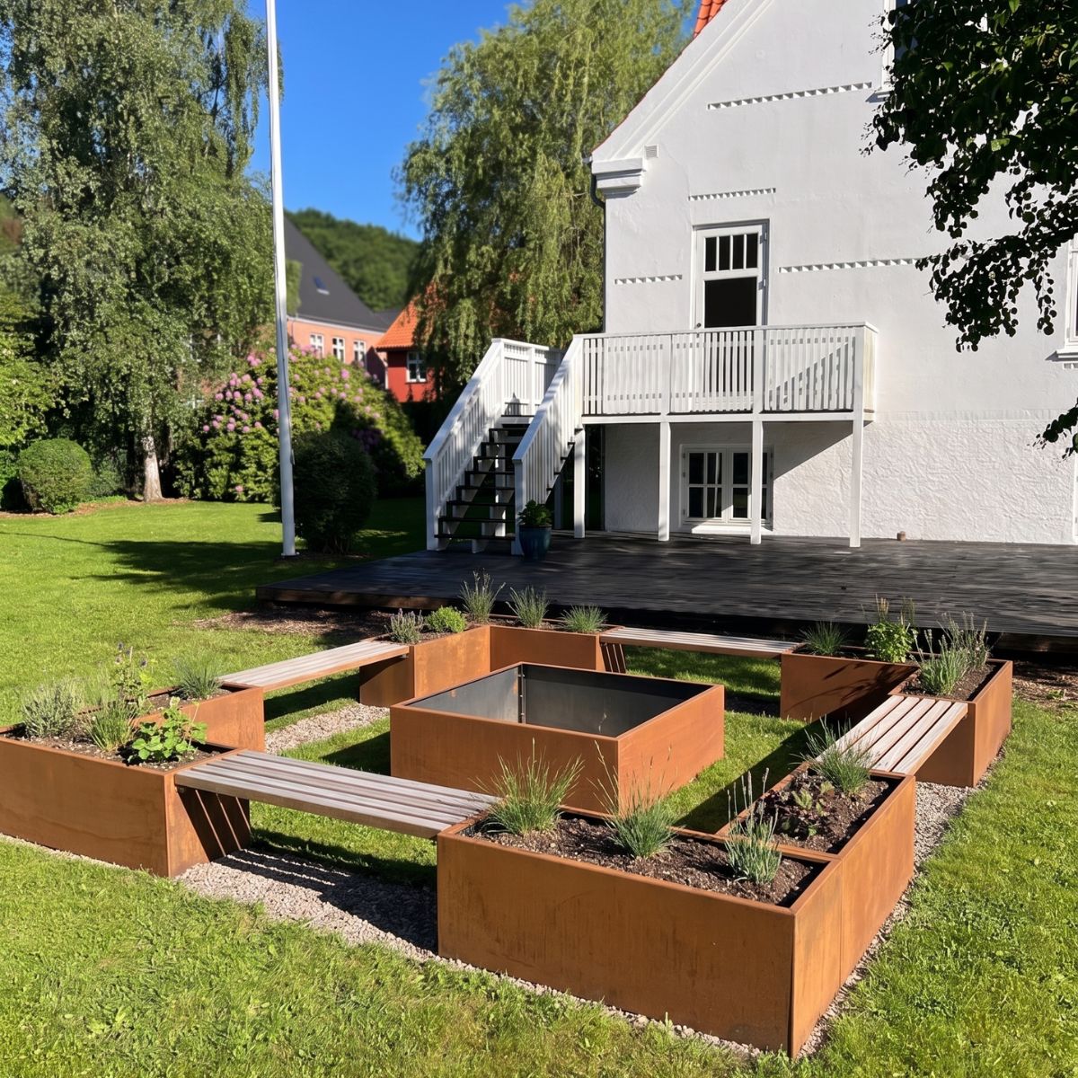 Højbedesæt - Land Modern Cortenstål plantekasser
