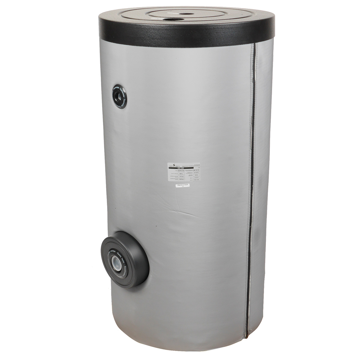 Varmtvandsbeholder med en spiral til varmepumpe eller solvarme