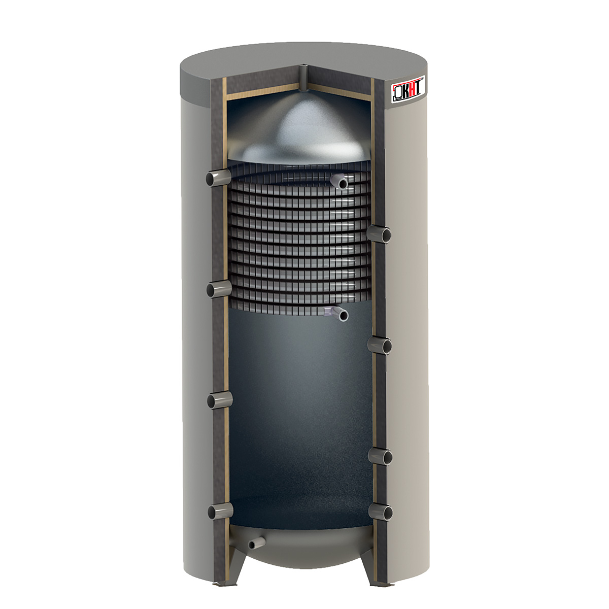 KHT akkumuleringstank - isoleret med brugsvandsspiral