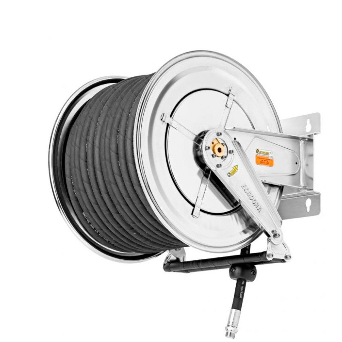 Ecodora rustfri slangeoprulle - med 1" 30 m slange