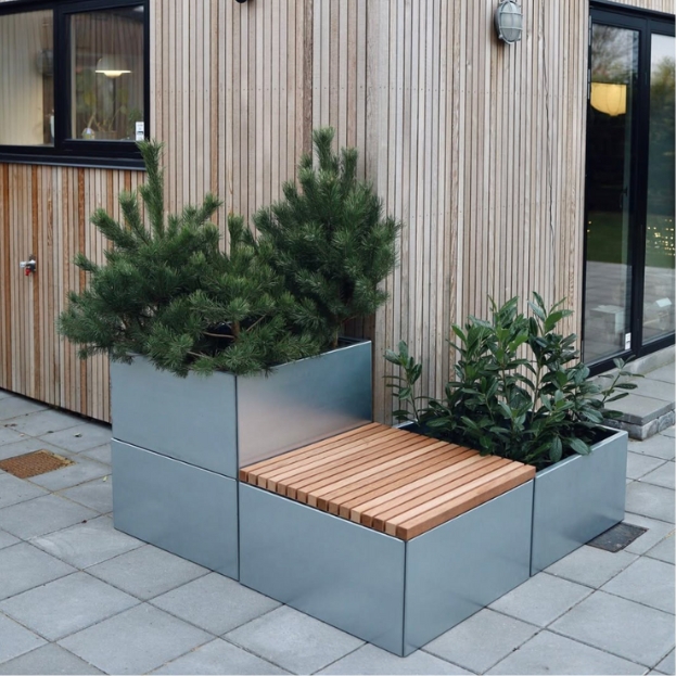 Bænksæde med mahognilister