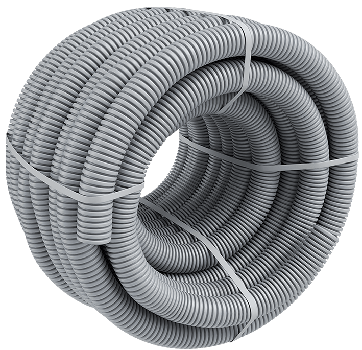 Flexrør til ventilationsanlæg, antibakteriel, grå