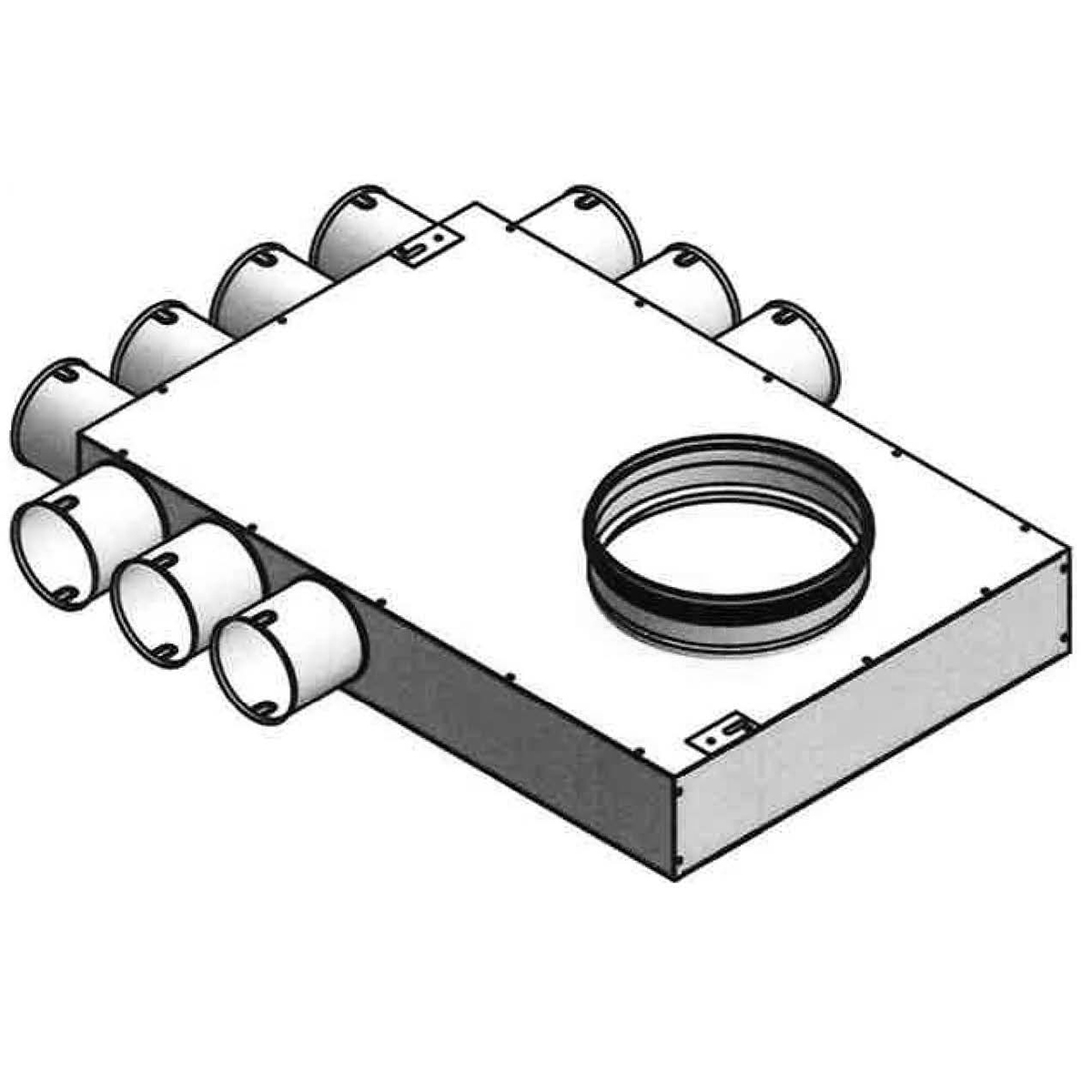Fordelerboks, ø160 nippel (højre/venstre), 10 muffer (3x4x3) - ø75
