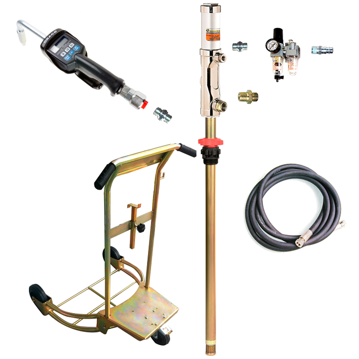 Tromlevogn 1/1 - komplet sæt med kærre, digitalpistol og oliepumpe